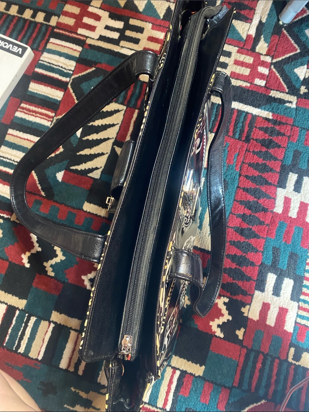Gigi Hill Latched Water Resistant Tote Purse with Striped Interior - Picture 14 of 17